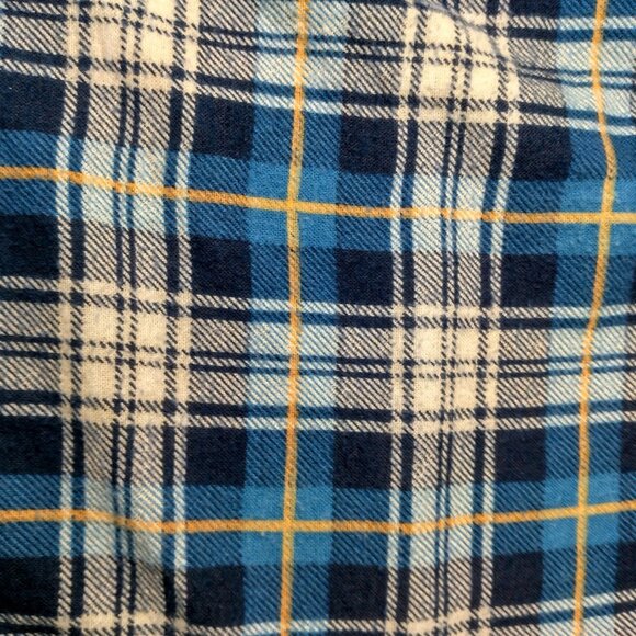 Vitage Ozark Trail Flannel Shirt Men Medium Blue Yellow Plaid Clssic Work Grunge - Picture 5 of 15